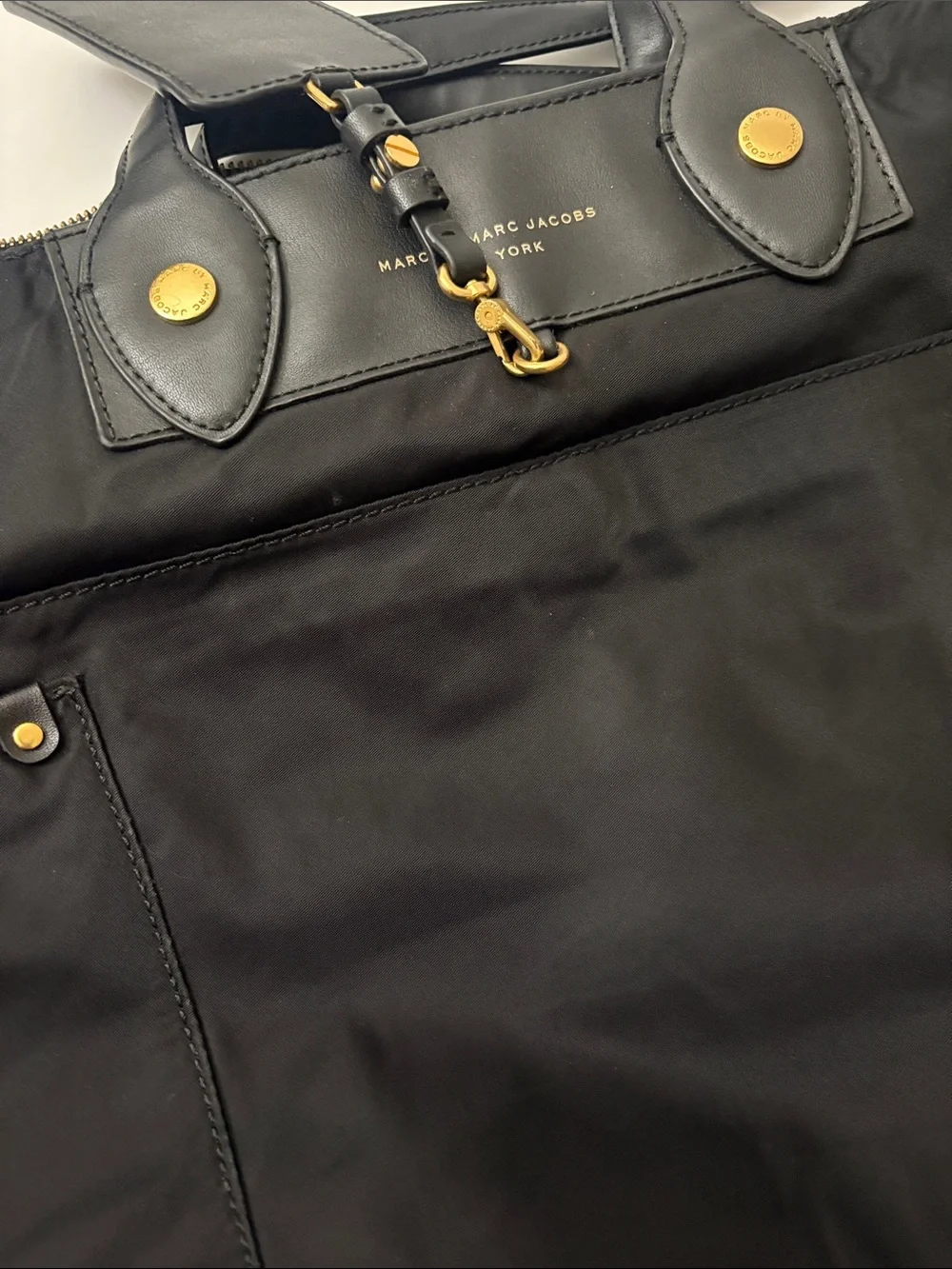 Marc by Marc Jacobs Black Nylon Preppy Baby Tote Bag Detachable Strap